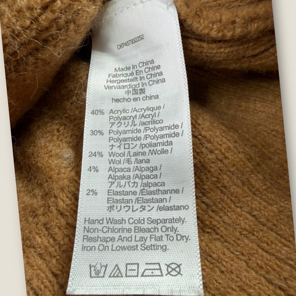 Madewell Kent Wool Alpaca Blend Tri-Tone Cardigan Sweater - Picture 3 of 7